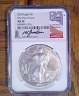 2023 BU American .999 Silver Eagle NGC First Day MS70 Gaudioso Autograph (036)