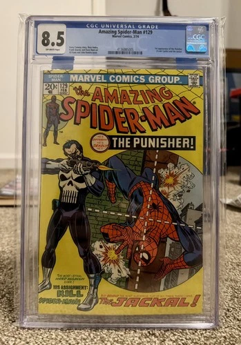 AMAZING SPIDER-MAN #129 CGC 8.5 **WHITE PAGES** 1ST APPEARANCE PUNISHER & JACKAL