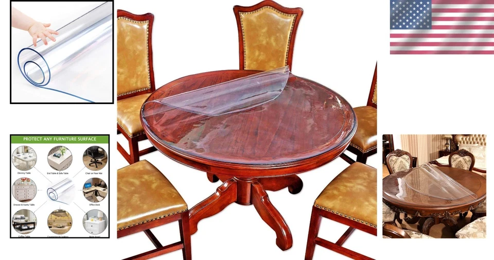 Upgraded Eco-friendly Thicken PVC Table Cover Protector - Image 2 of 4