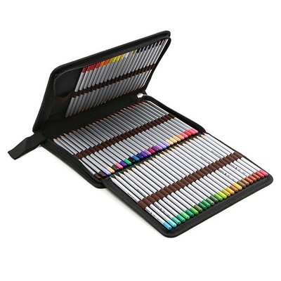   Portable Canvas Zippered Colored Pencil Case-Super Large Capacity 72 Slot P...