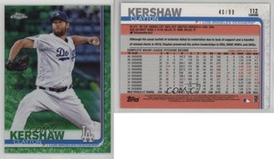 2019 Topps Chrome Green Wave Refractor /99 Clayton Kershaw #112