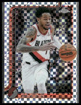 Anfernee Simons 2025-26 Topps Chrome X-Fractor #122 Portland Trail Blazers