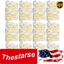 12 Pack Artificial Flower Wall Panels Hydrangea and Rose Flower Backdrop Panels