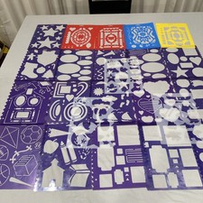 Plastic Stencils Thin Templates Lot Of 23