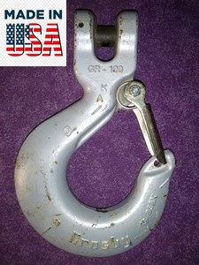 Crosby 5/8" USA L-1339 Grade 100 Clevis SLING Hook w' Latch 22,600 lbs 1049158