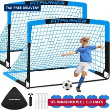 Kids Soccer Goals for Backyard Set - 2 Pack of Portable Pop Up Soccer Nets with