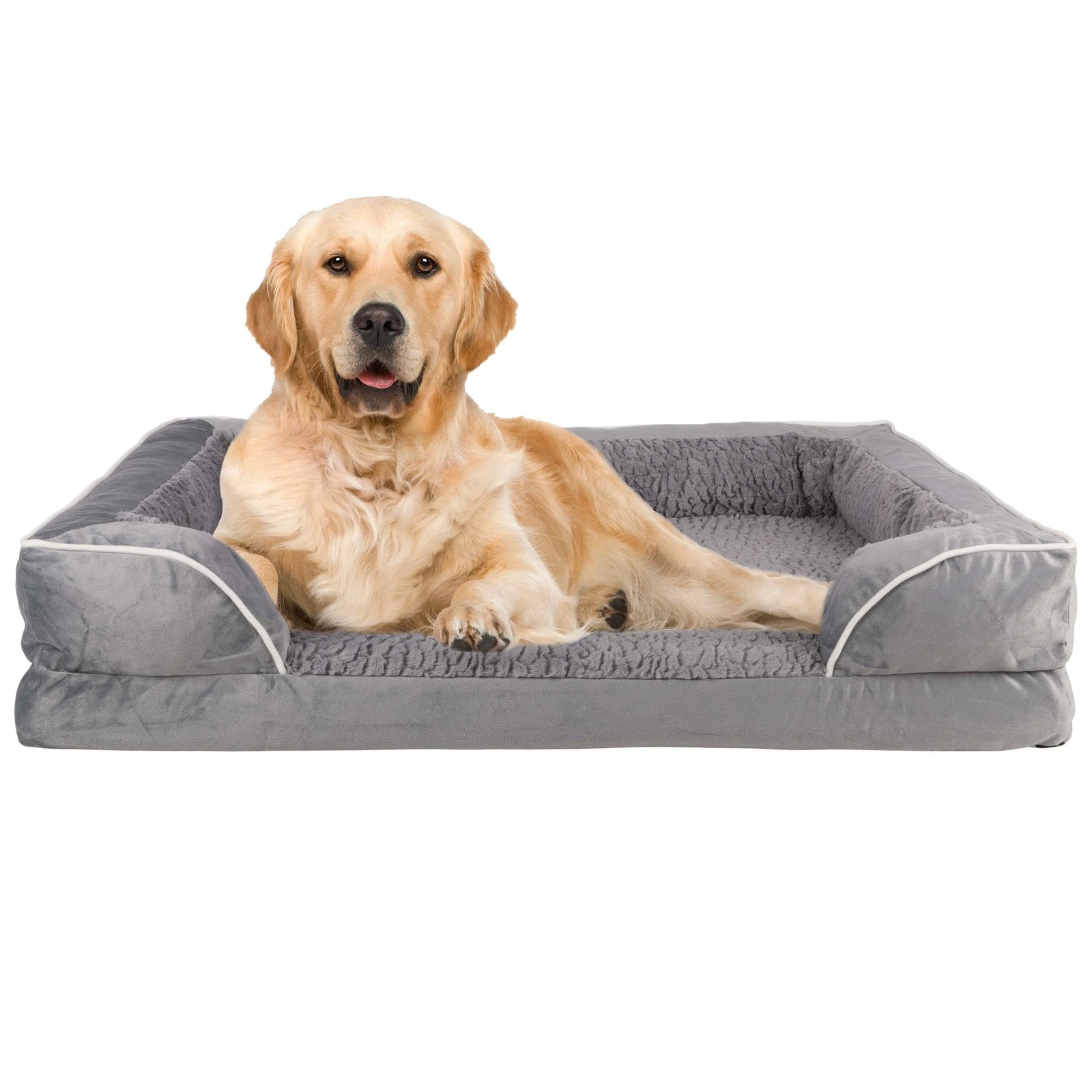 PETMAKER Orthopedic Dog Bed - 42in Couch with Supportive Large, Gray