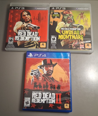 Red Dead Redemption Game Bundle (PS3/PS4) RDR, RDR 2 + Undead Nightmare  TESTED