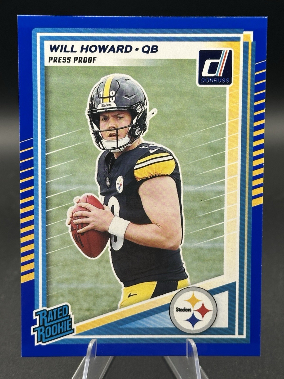 2025 Panini Donruss - Rated Rookie Will Howard #309 Press Proof Blue (RC)