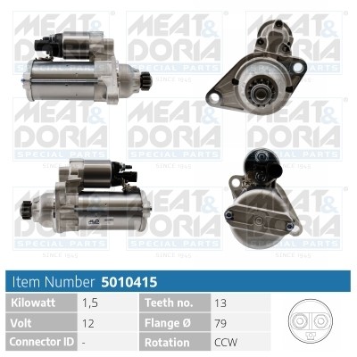 Meat & Doria Anlasser Starter 1.5 Kw FüR VW Polo 1.2 TSI 16V 1.4 TDI T-ROC Golf-image