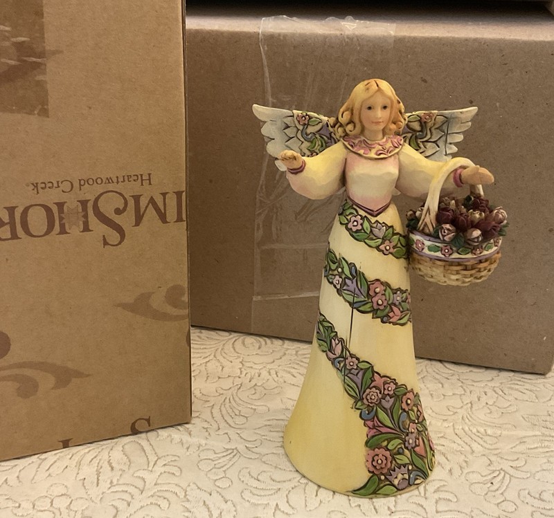 JIM SHORE Heartwood PEACE IN THE GARDEN Angel / Basket #4007851