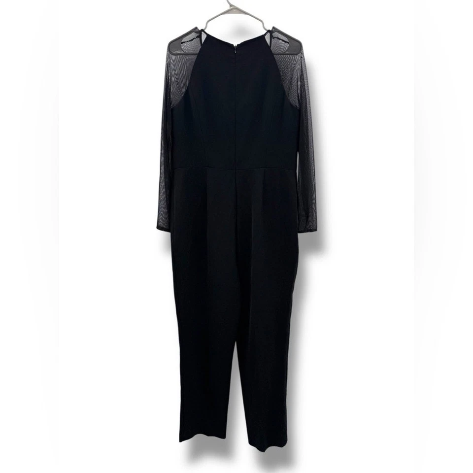 Mono negro formal Lauren Ralph Lauren nuevo con etiquetas para mujer talla 12 manga de malla Foto 3 de 4