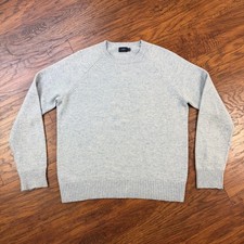 J CREW Sweater Men L Blue Lambs Wool Crew Neck Pullover Lightweight Casual H0520