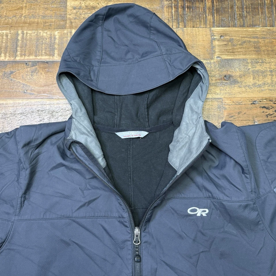 Jaqueta masculina forrada de lã com capuz Outdoor Research Motto macia tamanho G - Imagem 2 de 4