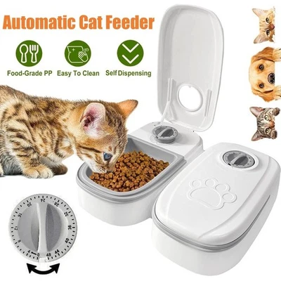 2X Automatic Cat Feeder Electronic Timed Dry and Wet Pet Dog Cat Food Dispenser