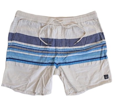 Volcom Men's Shorts Size XL 36 Neo Nuevo Drawstring Cotton White Inseam 7'' NWT