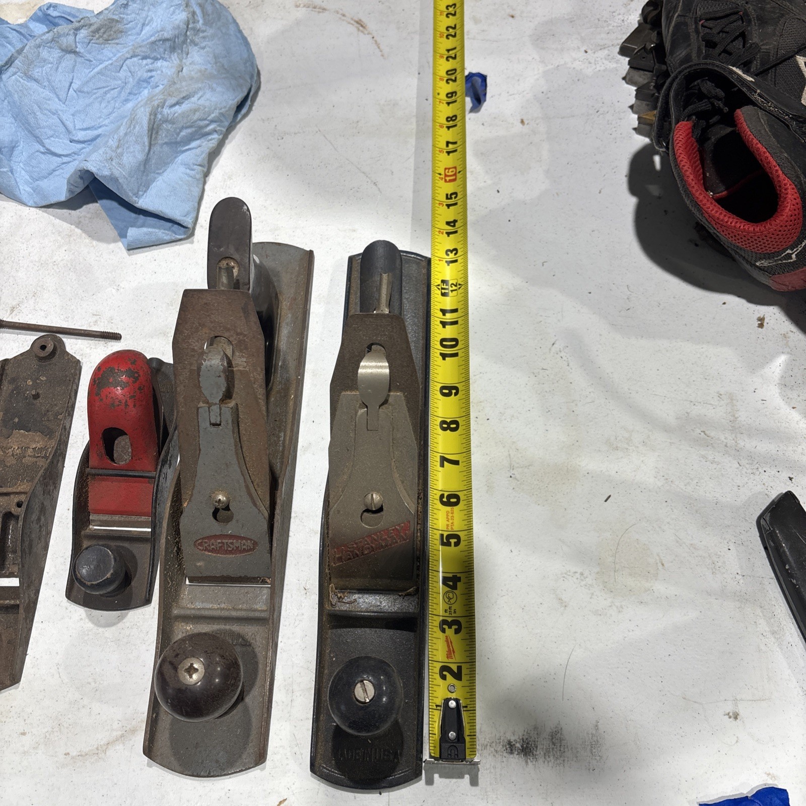 Set of 6: Vintage Hand Plane Wood Planers. Stanley, craftsman, dunlap