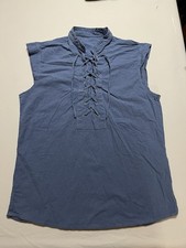 medieval theater costumes Sleeveless Blue Shirt Small , X-1687
