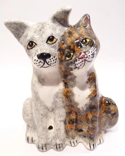 ENGLAND, Tortie Cat & Dog Buddies Pie Bird Vent BLP Babbacombe Pottery