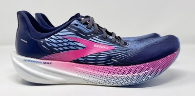 Women's Brooks Hyperion Max Peacoat Marina Blue Pink Glo Running Shoes sz 8.5