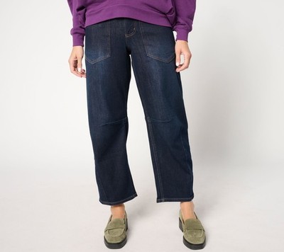 Carla Rockmore Collection Regular Barrel Leg Jean - Indigo Rinse Wash 4 New