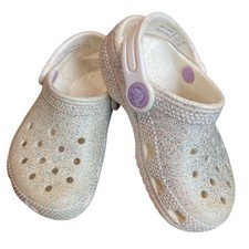 Crocs Classic Glitter Clog Toddler Size 7 Multi Colored Waterproof Slip on Shoes