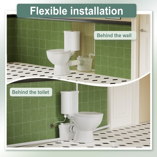 600W Upflush Macerating Toilet System Dual Flush 1/1.6GPF w/ Pump for Basement - Picture 5 of 11