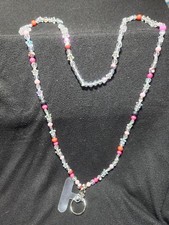 Crossbody Beaded Lanyard With Keychain And Cellphone Tether