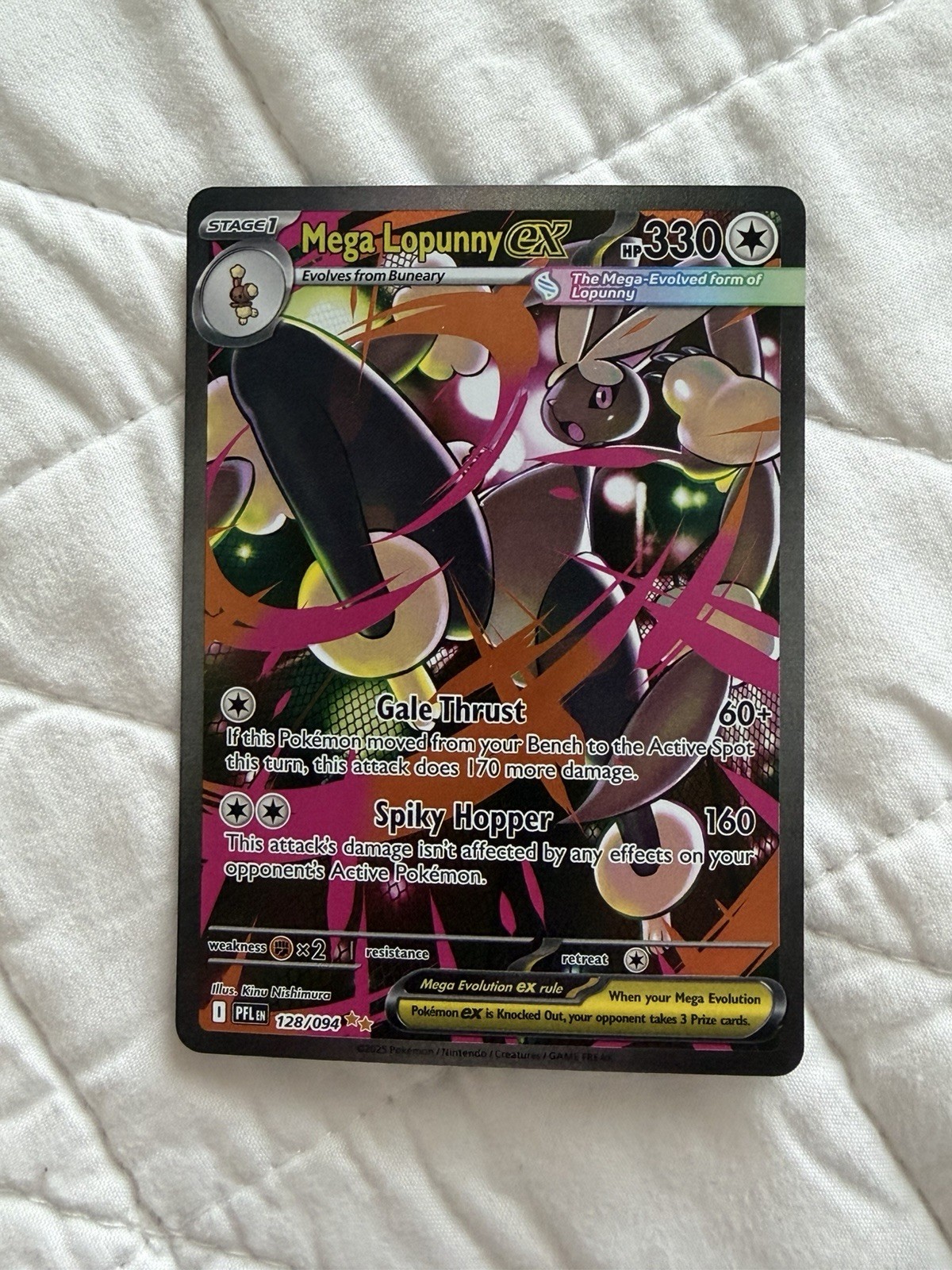 Mega Lopunny EX 128/094 Me02: Phantasmal Flames Holo