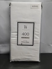 NEW King Wamsutta 100% Cotton 400 Thread Count Pillowcases White