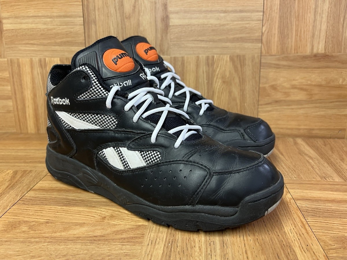 RARE Sz 9 - Reebok Pump D-Time M41943 Black Steal White Basketball