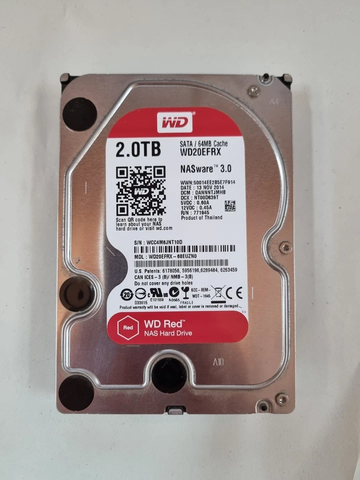 Western Digital WD Red 2TB WD20EFRX Hard Drive Disk 3.5" SATA with NASware 3.0 - Image 2 of 2