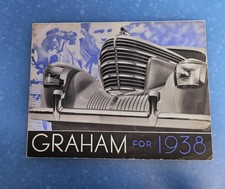 1938 GRAHAM Auto Sales Fold-Out Brochure ANTIQUE Vintage Automobile!