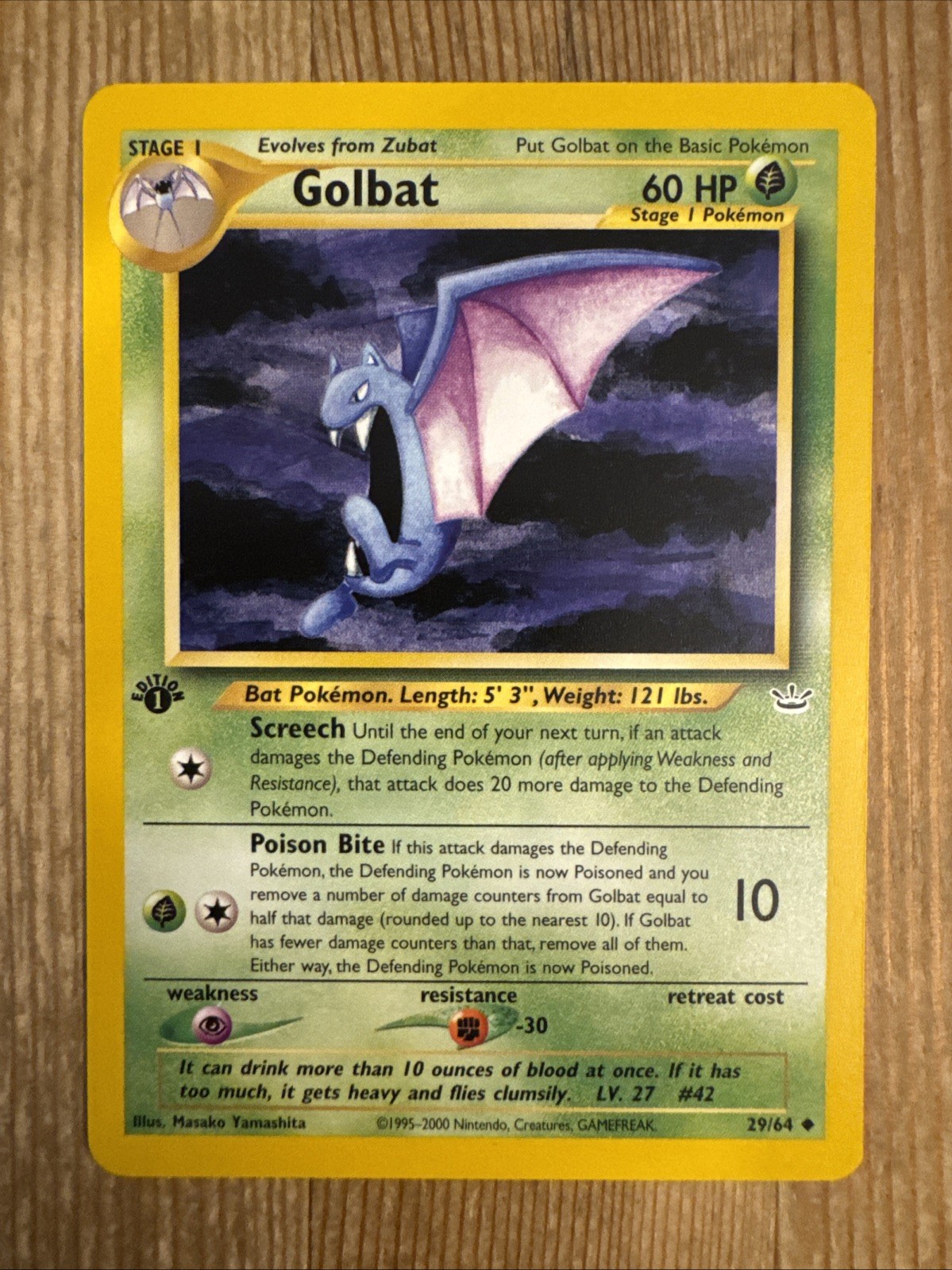 Golbat 29/64 - 1st Edition - Neo Revelation - VINTAGE WOTC Pokemon Card - NM/LP