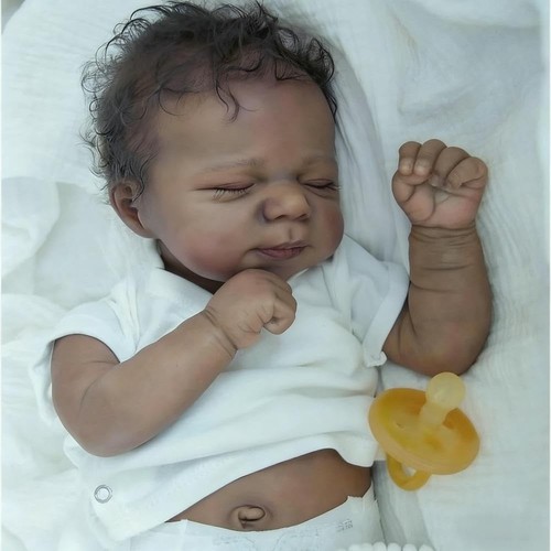 ROSHUAN Realistische Siliconen Baby Reborn Pop - Full Body Meisje 18 inch Pasgeboren Slapen Anatomisch Correcte Boy voor Kinderen
