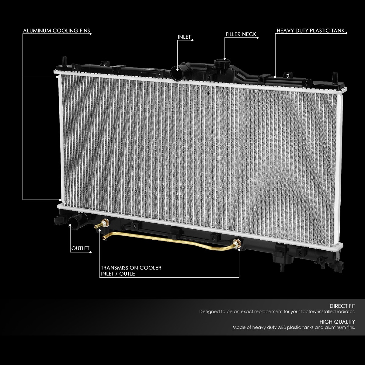 Imi Eclipse Radiator {DPI 2842} Factory Style Aluminum Core Radiator for Eclipse 2.4L 3.8L ...