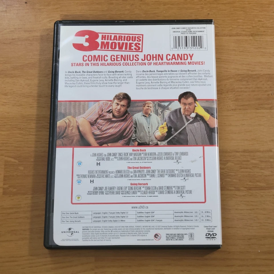 John Candy: Comedy Favorite Collection (DVD, 2007, 2-Disc Set) Uncle Buck -- - Image 2 of 2