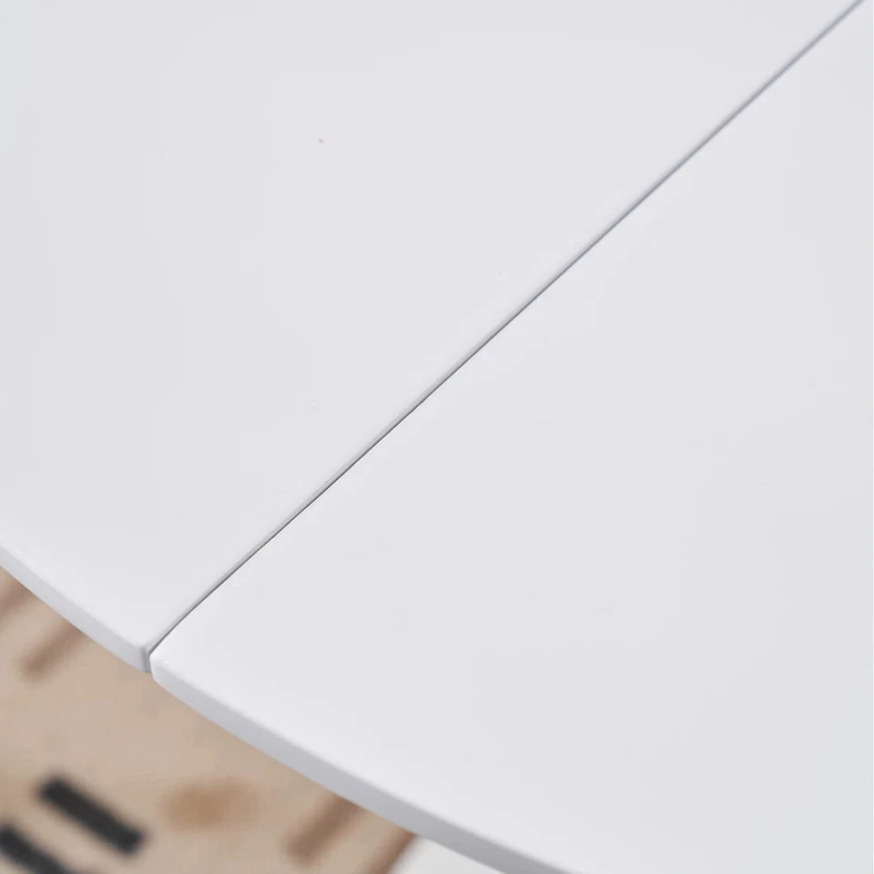 Runder Esstisch 110 cm weiß – Küchentisch modern für 4 Personen, MDF & Metall - Bild 3 von 3