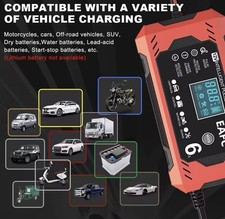 Caricabatteria Auto/moto12v 6A Mantenitore di Carica Batteria Auto Moto Camion - Miniatura 3