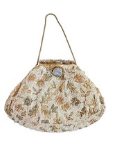 Vintage Beaded and Stitched Pearl Purse Possibly French or Belgium A9496 