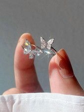 Silver Butterfly Cuff Ring One Size