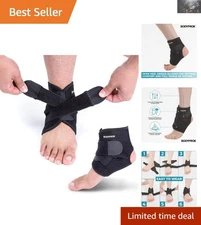 Adjustable Ankle Support Brace - Breathable Neoprene Sleeve for Injury Recovery