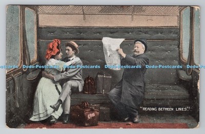 R796128 Lesen zwischen Zeilen Valentine Serie PM Whitehaven 1906