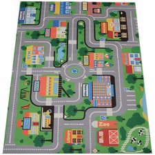 Kinderteppich Spielteppich Stadt Straße Bauernhof 140x200 cm für Jungen Mädchen