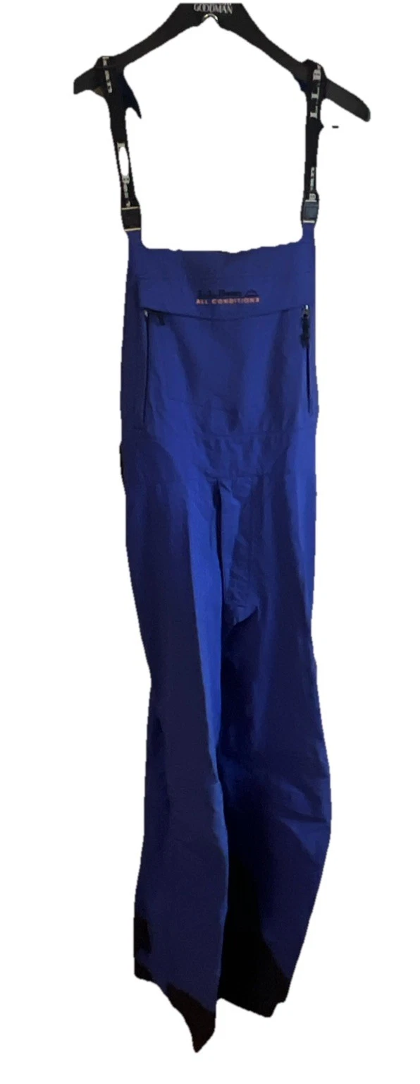 Vintage LL Bean Gore-Tex All Conditions Snow Bibs Blue Mens Lg Snow Ski Pants