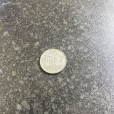 1943 Belgium One (1) Franc WWll "Leopold lll" Zinc Coin