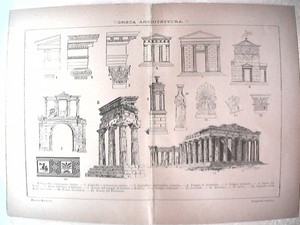 Architettura Greca Stile Greco Capitelli Antica Stampa Piccolo Lexicon Inizi 900 Ebay