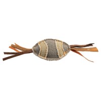 Duvo+ Katzenspielzeug Rugby Grau 25X6X2,5Cm Mit Katzenminze & Lederstrings