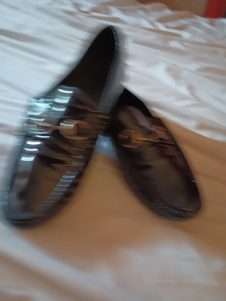 Gucci Black Patent LeatherSilver Horse Bit Shoes Loafers Mens Size 9 1/2  - Image 2 of 4