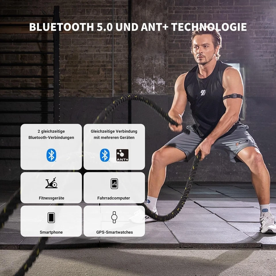 COOSPO HW9 Herzfrequenzmesser/Bluetooth ANT+ & Sensor LED & Smart HRM Pulsuhren - Bild 3 von 4